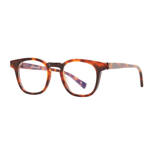 A pair of tortoise glasses with a soft square shape, classic Men's style glasses.