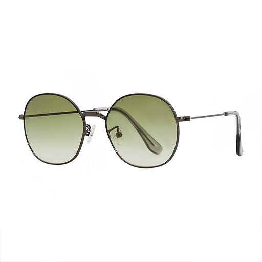 Lolita sunglasses in green with big round eyeglass frame and green gradient lenses.
