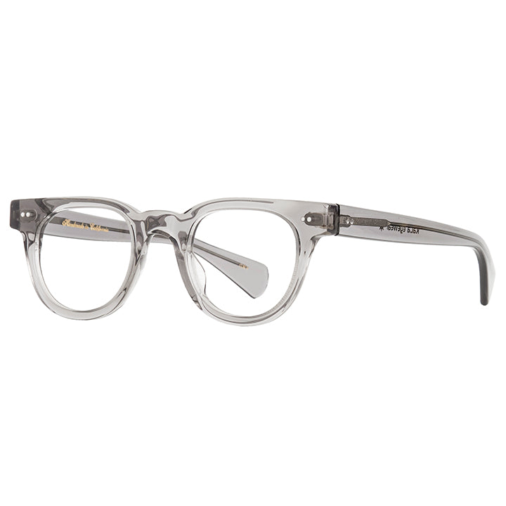 Transluscent gray glasses for men.