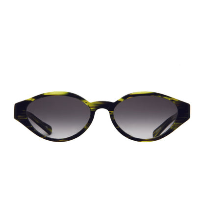 90s short retro sunglasses for prescription. Oval lens, limited edition green glasses.