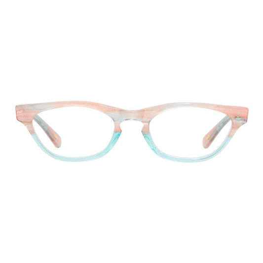 Pastel cat eye glasses watercolor pink and blue. 