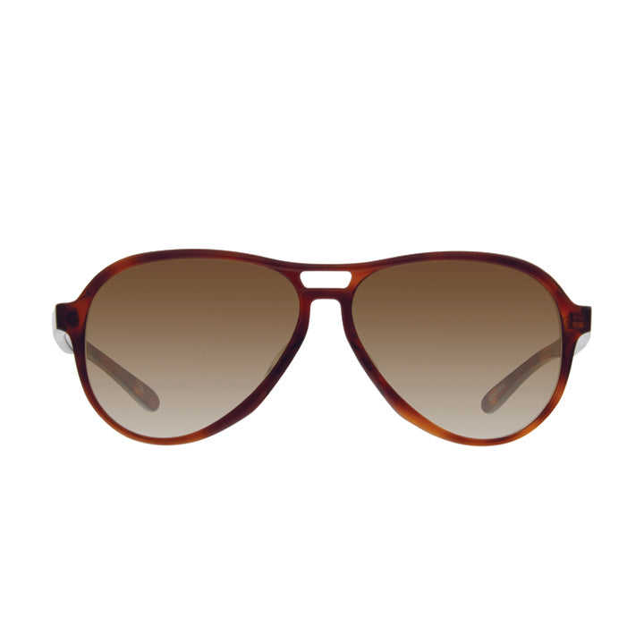 Gordon S | Aviator Sunglasses Made in USA Demi Amber / 56-17-145