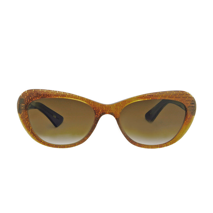 Snakeskin cat eye sunglasses, RX friendly.