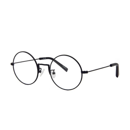Metal round glasses with perfect circle lens.