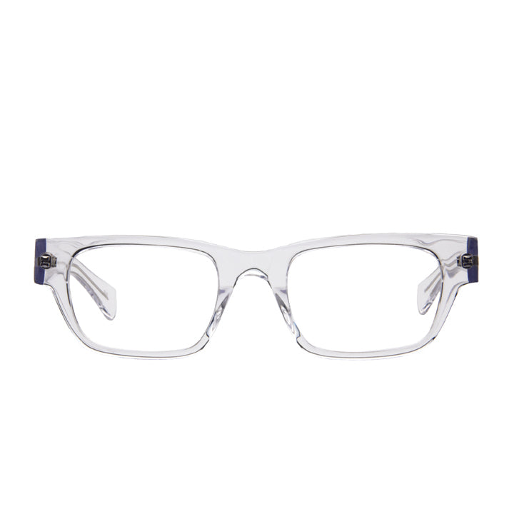 Clear eyewear without marks, made in USA.