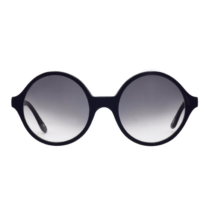 Olivia | Large Perfectly Round Sunglasses Black / 55-22-140